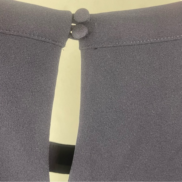 Boston Proper Black Sleeveless Swing Dress Pockets Key Hole Neckline Size Large - Picture 8 of 11